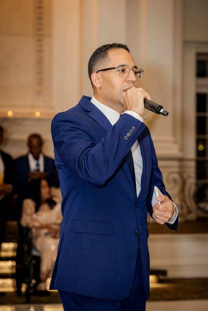 One of our emcees during a wedding reception in New Jersey.
